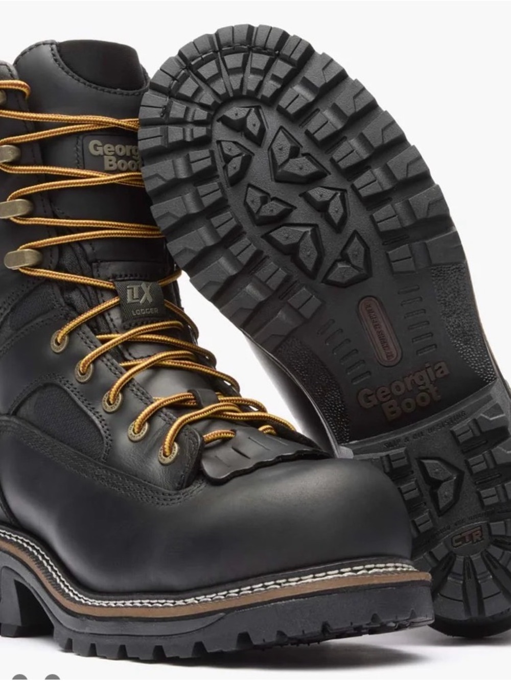 GEORGIA BOOT LTX LOGGER COMPOSITE TOE WATERPROOF BLACK WORK BOOT